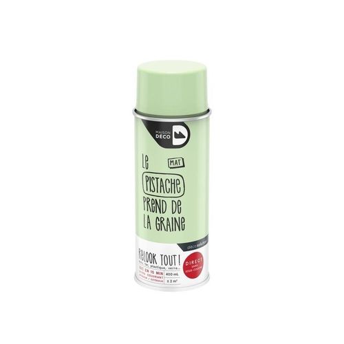 PEINTURE AEROSOL RELOOK TOUT MAT PISTACHE 400ML - MAISON DECO