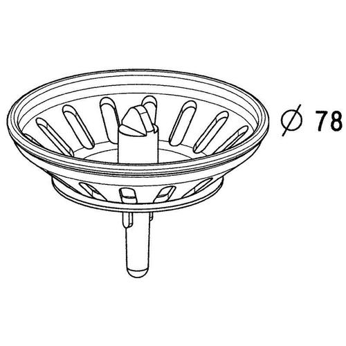 Panier pour bonde d'évier en inox diam. 80 mm