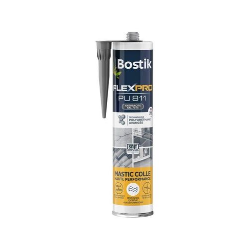 Colle joint int/ext polyuretane bostik flexpro pu811 anthracite 300ml