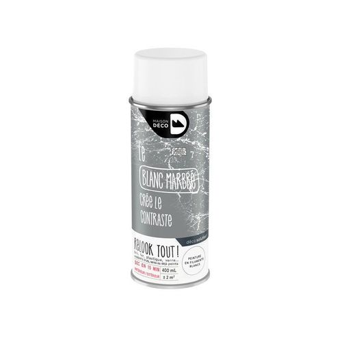 Peinture aérosol relook tout MAISON DECO marbre blanc pierre 0.400 L