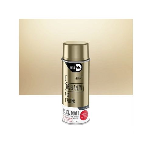 Peinture aérosol relook tout MAISON DECO or blanchi satiné 0.400 L
