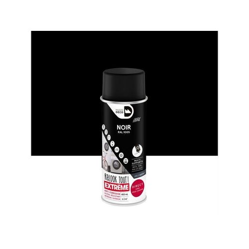 Peinture aérosol relook tout MAISON DECO noir brillant 0.400 L