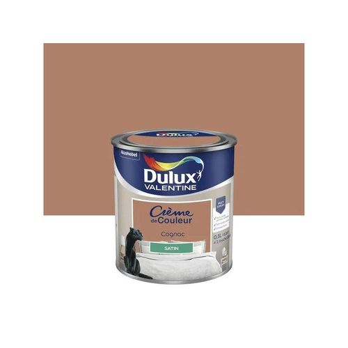 Peinture Crème de Couleur Dulux Valentine satin cognac 0 5L