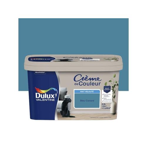 Peinture intérieure couleur Crème De Couleur Dulux Valentine mat bleu canard 2.5L