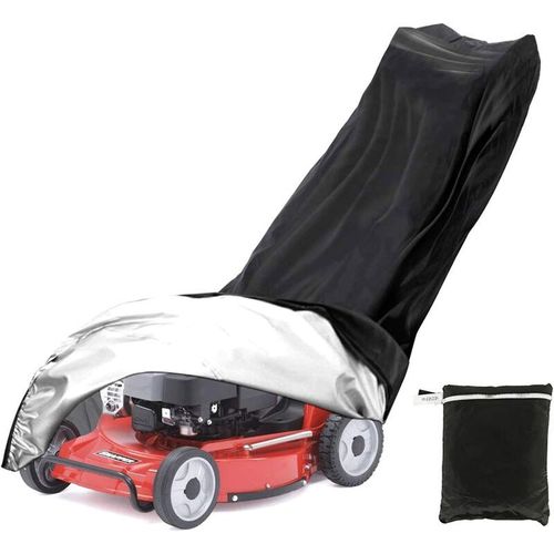 Housse de tondeuse à gazon imperméable en polyester Oxford 210D, housse de protection pour tondeuse à gazon étanche, antipoussière, protection tous temps, protection UV avec cordon de serrage et sac d