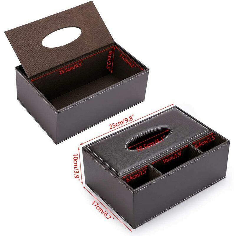Bote  Mouchoir en PU Cuir Rectangulaire Distributeur avec ... - 2