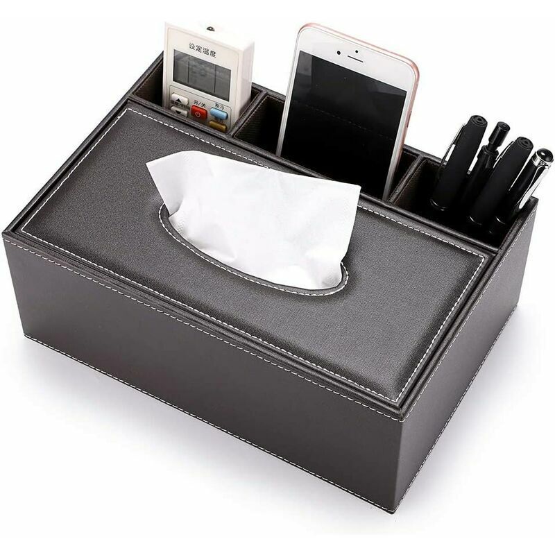 Bote  Mouchoir en PU Cuir Rectangulaire Distributeur avec ... - 3