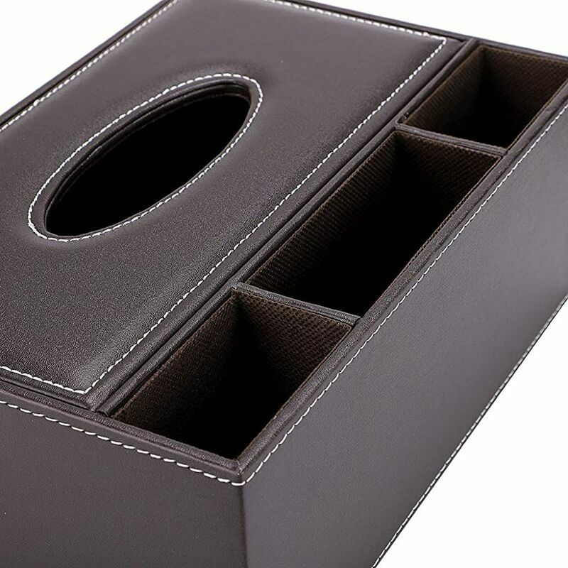 Bote  Mouchoir en PU Cuir Rectangulaire Distributeur avec ... - 4