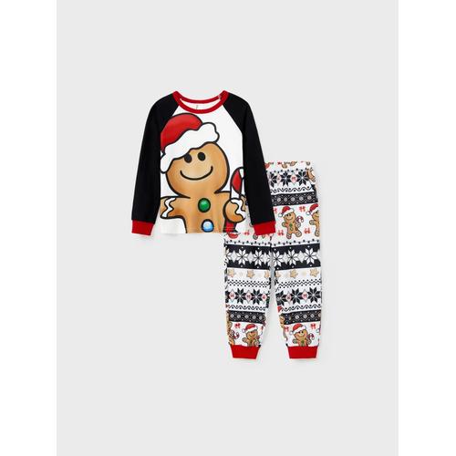 Famille De Noël Assorti Manches Raglan Pain D¿Épice Homme Pyjamas Ensembles Avec Cordon De Serrage Et Poches