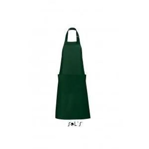 Tablier Long - Sol S - 88010 - Vert Bouteille - Poches - Taille Unique - Lavable 60°C