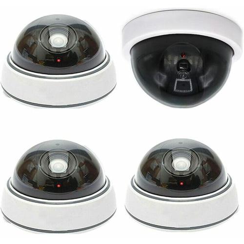 4 pièces sans fil dôme factice simulation de caméra extérieure fausse sécurité avec LED infrarouges réalistes pour la protection de la sécurité de la maison et du magasin