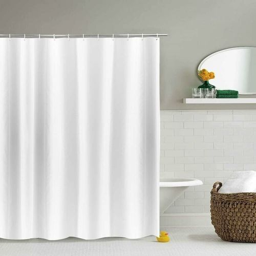 RIDEAU DE DOUCHE EXTRA LONGUEUR hauteur blanc pour la salle de bain, rideau de salle de bain large en polyester anti-moisissure, imperméable pour la baignoire, largeur 120 x hauteur 200cm