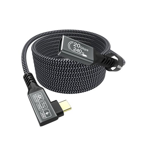 rallonge usb c 5m,rallonge usb c male femelle,usb c extension usb c 3.2 20Gbps 240W cable usb c video 4k @60Hz,rallonge usb c coudé Compatible iPhone 15/16 Pro Max,Mackbook Galaxy S24.[W532]