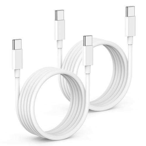 Câble Chargeur iPhone 15 16,2M Câble USB C vers USB C Charge Rapide 60W pour Apple iPhone 16 Pro/16 Pro Max/15 Pro Max/15 Plus,iPad,MacBook,Galaxy Samsung.[W804]