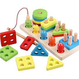 Jouet Puzzle Montessori en Bois, Multifonction Jeu Éducatif