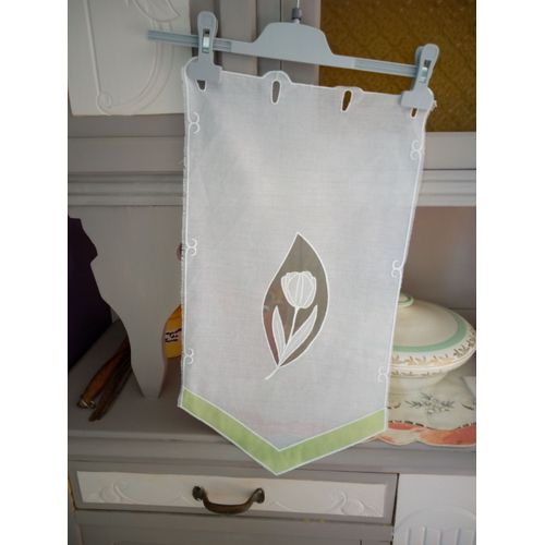 Lot De 6 Rideaux Blanc Motif Tulipe