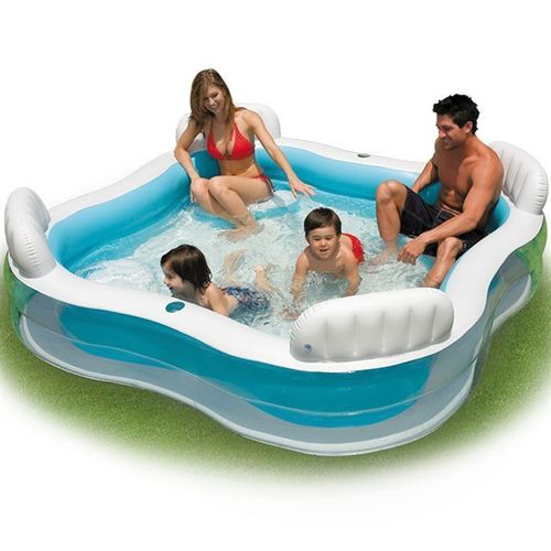 INTEX Piscine Gonflable Enfant et famille gonflable avec 4 sieges 229 x 229 x 66 cm