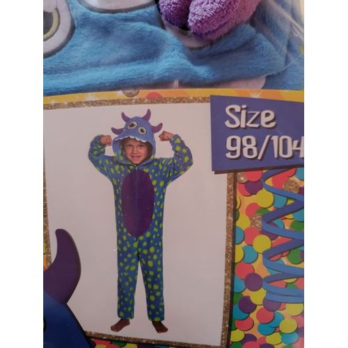 Grenouillère Pour Enfant Taille 98 / 104 Modèle Monstre Avec Capuche