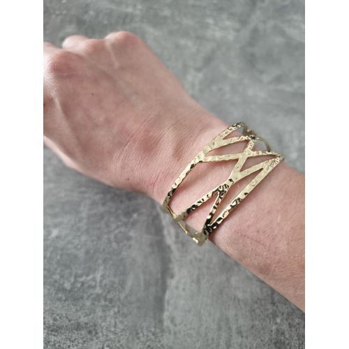 Bracelet Manchette - Placage Copie Or Avec Uv Spot "Golden Enchantment"