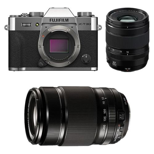 FUJIFILM X-T30 II SILVER + 16-50 + 55-200 Garanti 3 ans