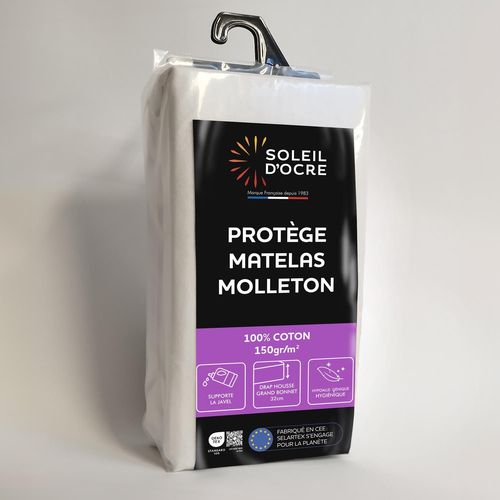 Protège Matelas 140x200 Cm En Coton Molleton Forme Drap Housse, Par Soleil D'ocre