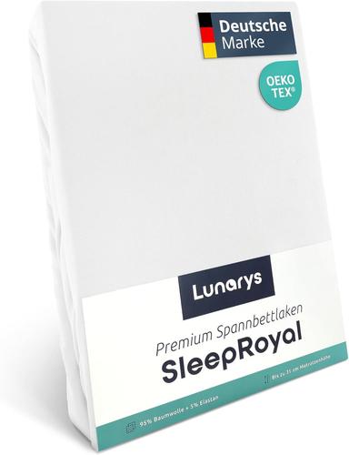 Drap-housse de luxe - 160 x 200 cm - Blanc - 250 g/m² - Épaisseur de 40 cm - Pour matelas hauts, lit à sommier tapissier et matelas + surmatelas et lit à eau - En jersey stretch