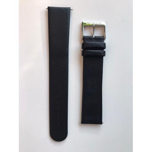 Bracelet Cuir Noir 22mm D'origine Montre Mondaine