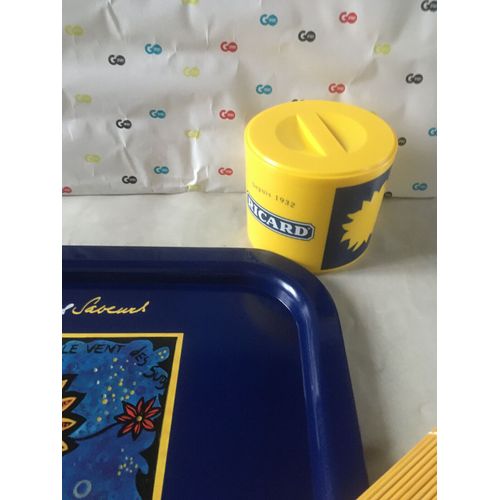 Joli Lot Ricard : Plateau , Pot À Glacons , Set Jaune En Bambou Pour Y Presenter Vos Verres - Neuf