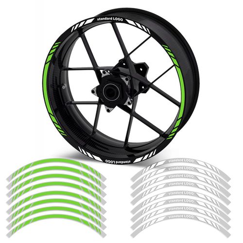 Autocollant Réfléchissant De Roue De Moto,Autocollant De Moyeu,Bande De Jante,Pour Kawasaki Ninja Zx-6r Zx-10r - Outer Green White
