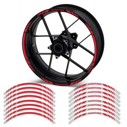Autocollant Réfléchissant De Roue De Moto,Autocollant De Moyeu,Bande De Jante,Pour Kawasaki Ninja Zx-6r Zx-10r - Outer Ring Red