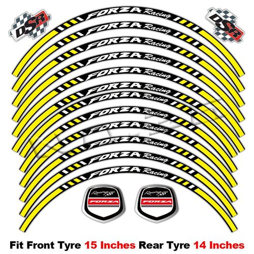 Autocollant De Roue De Moto Étanche Pour Honda Forza,Bande De Coulée,Autocollant De Jante,Accessoires De Bande De-Front 15 Rear 14-E