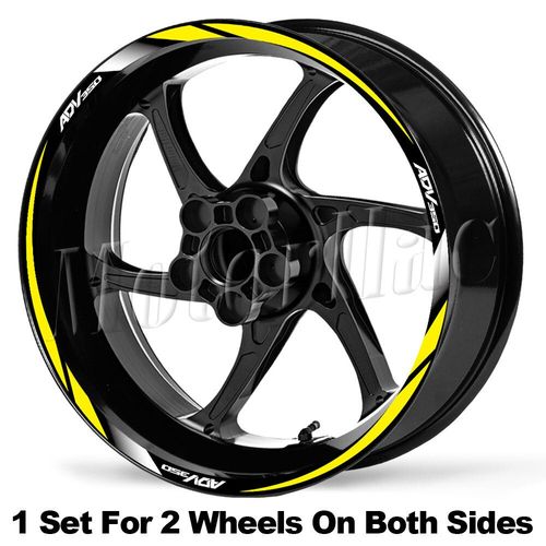 Autocollant De Roue De Moto Étanche,Décalcomanies De Jante À Rayures Réfléchissantes,Accessoires Pour Honda Adv - E Front15 Rear14
