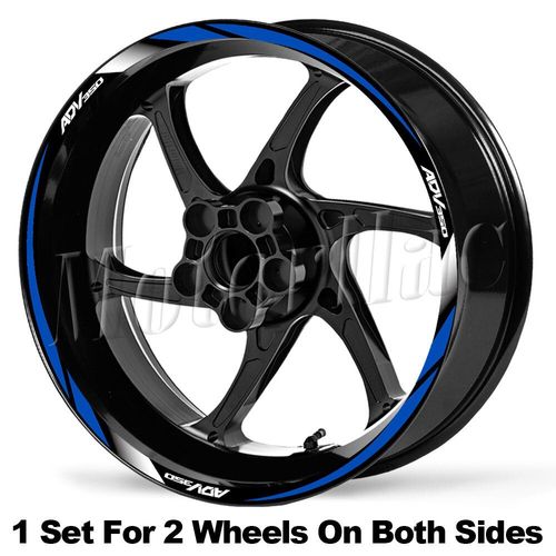 Autocollant De Roue De Moto Étanche,Décalcomanies De Jante À Rayures Réfléchissantes,Accessoires Pour Honda Adv - B Front15 Rear14