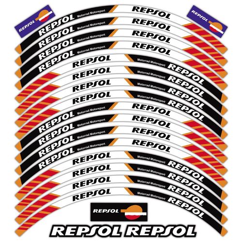 Autocollants De Roue De Moto De Coulée,Bandes De Jante De Course,Décalcomanies De Moyeu,Accessoires Pour Honda,Repsol-B236029174