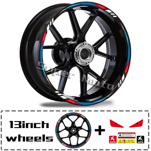 Autocollant De Jante De Moto Casting,Bande De Décalcomanie Pour Kawasaki,Suzuki,Honda,Yamaha,Bande De Moyeu De Roue- 13 Inches 04