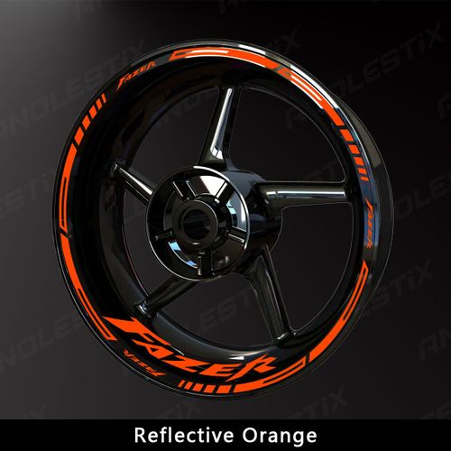Autocollant De Roue De Moto Coulée Anolestix,Autocollant De Moyeu,Bande De Rayure De Jante Pour Yamaha Fazer- Reflective Orange