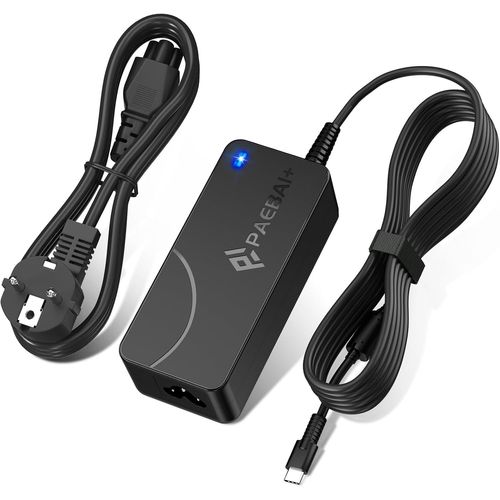 65W 45W USB C Chargeur pour Lenovo Thinkpad Yoga, Dell Latitude XPS, HP EliteBook, ASUS, Acer, Samsung, Google Chromebook, Macbook Pro 20V 3,25A Ordinateur Portable Alimentation Adaptateur