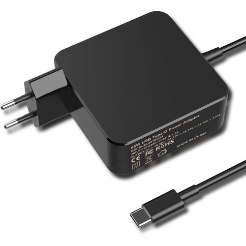 Chargeur PC 65W USB C Ordinateur Portable pour Macbook Pro/Air Huawei Matebook D14 D15 ASUS Zenbook Lenovo Yoga HP Elitebook Acer Chromebook Dell Samsung Xiaomi Google Adaptateur d'alimentation