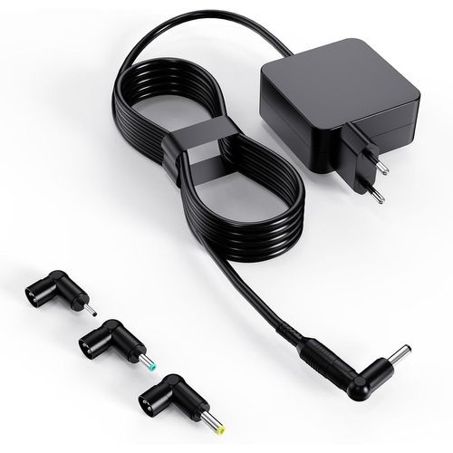 65W PC Chargeur pour ASUS, Compatible avec ASUS Chromebook Zenbook VivoBook 14 15 16 17 S15 S14 AC Adaptateur (avec 4 connecteurs Ronds différents)