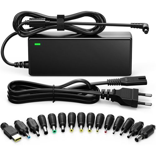90W Chargeur universel PC Portable pour Ordinateur HP ASUS Lenovo Dell Acer Toshiba Sony Fujitsu MSI Samsung JBL NUC 18.5V 19V 19.5V 20V 4.74A Max Câble d'alimentation avec 15 connecteurs