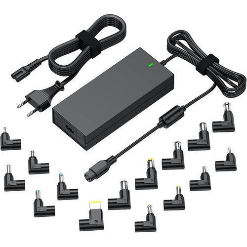 90W 65W Chargeur PC Portable Universel pour HP Pavilion Stream Probook ASUS Vivobook Lenovo Ideapad Acer Aspire Swift Dell JBL Sony Toshiba Samsung, Chargeur Ordinateur Universel avec 15 Connecteurs
