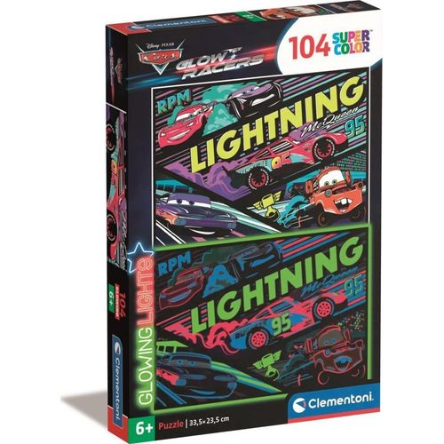 Puzzle Enfant Glowing Lights 104 Pièces - Cars