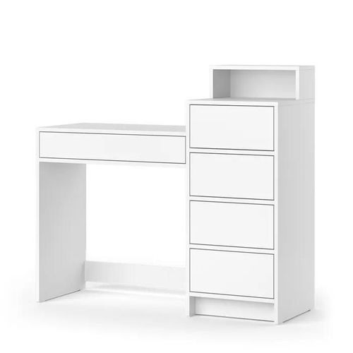 Coiffeuse Naara, 110.5cm Avec 5 Tiroirs, Blanc, Vicco