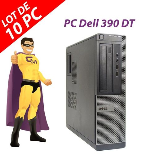 Lot x10 PC Dell OptiPlex 390 DT G630 RAM 4Go Disque 250Go HDMI Windows 10 Wifi