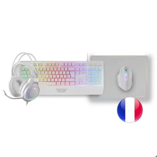 Ensemble Gaming - Mars Gaming - MCP124PRO - Clavier AZERTY RGB - Souris 3200DPI - Casque FRGB