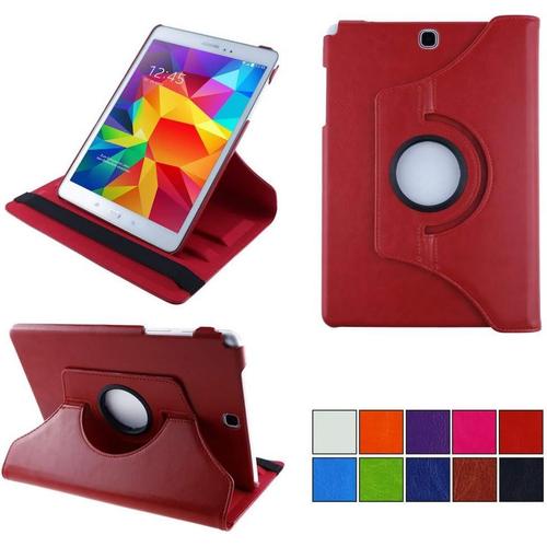 ® 2.0 Etui Pour Samsung Galaxy Tab A 9.7 Sm-T550 Sm-T555 Sm-P550 Sm-P555 Coque De Protection Rotation 360° Smart Housse Cover Case Stand Auto Réveil/Sommeil | Rouge