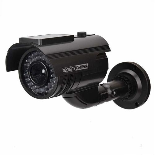 Caméra vidéo simulée-Une caméra de Surveillance extérieure factice pour l'intérieur avec Panneau Solaire alimente la lumière LED Simulation Caméra factice simulée pour la sécurité à domicile
