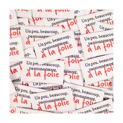 Étiquettes Tissées ©Ikatee - Un Peu, Beaucoup, Passionnément - X5 0001 Blanc