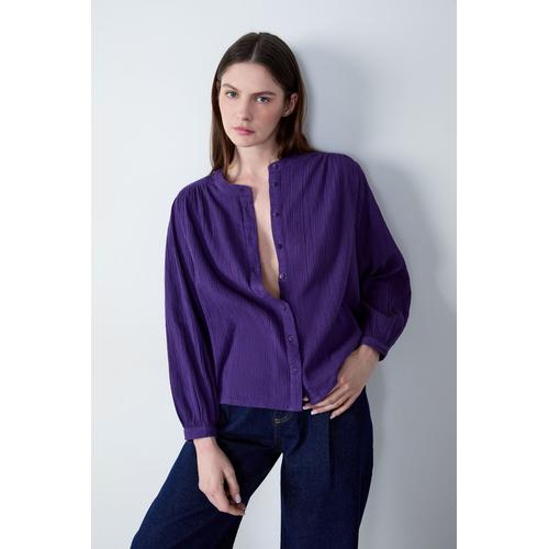 Chemise Fluide Boutonnée - Raven - S - Violet - Femme - Etam