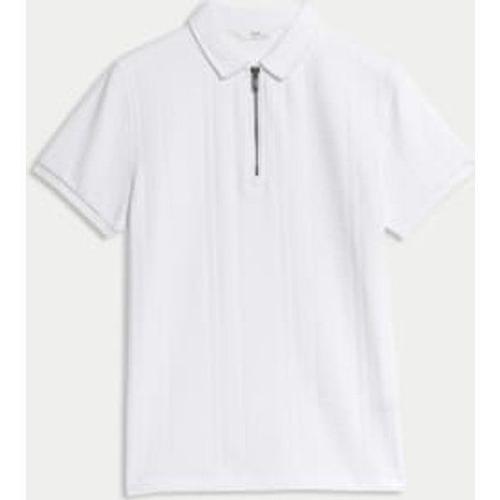 Polo À Col Zippé 100 % Coton À Motif Texturé (Du 2 Au 16 Ans) - Blanc